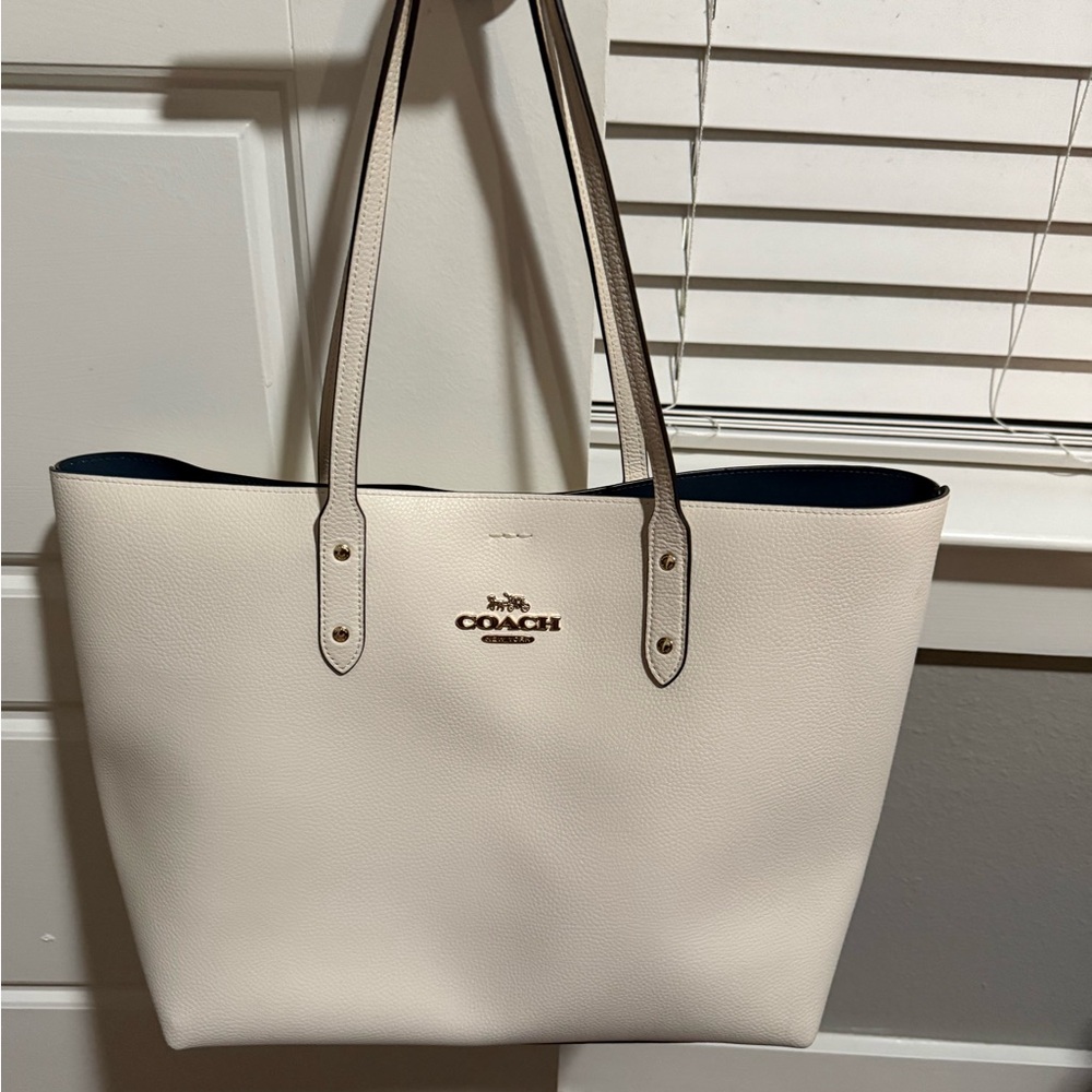 Coach Cream Leather Tote
